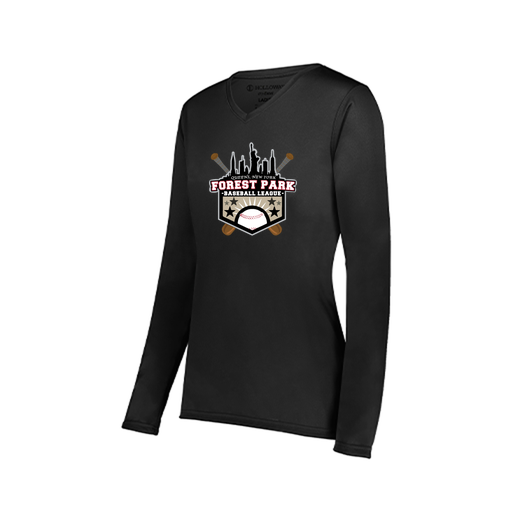 [222824.080.S-LOGO3] Ladies LS Smooth Sport Shirt (Female Adult S, Black, Logo 3)