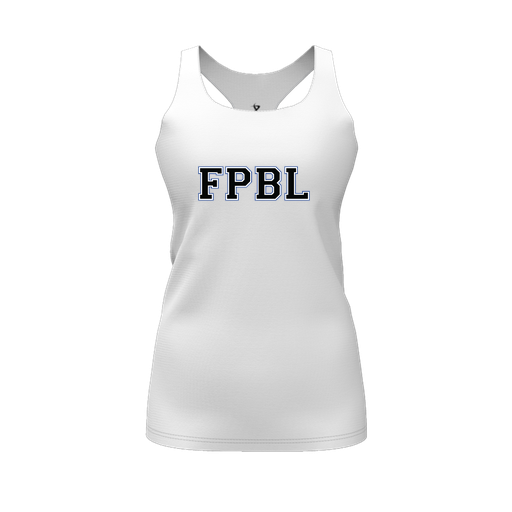 [FT0TRBWH-FYS-LOGO2] Decker Racerback Tank Top (Female Youth S, White, Logo 2)