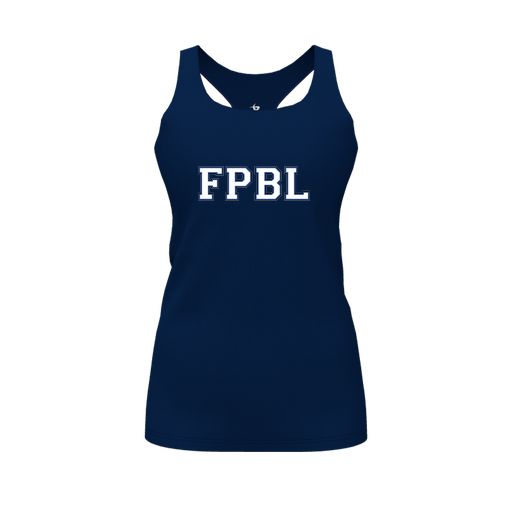 [CUS-DFW-RCBK-PER-NVY-FYS-LOGO1] Racerback Tank Top (Female Youth S, Navy, Logo 1)
