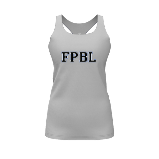 [CUS-DFW-RCBK-PER-GRY-FYS-LOGO2] Racerback Tank Top (Female Youth S, Gray, Logo 2)