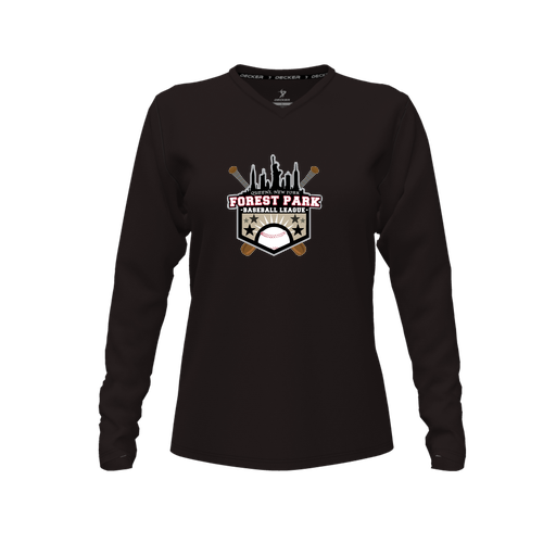 [CUS-DFW-TEES-CMF-VNK-LSL-BLK-FYXS-LOGO3] Comfort T-Shirt (Female Youth XS, Black, V Neck, Logo 3, Long Sleeve)