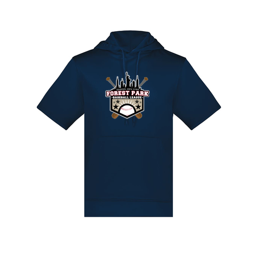 [6871.065.S-LOGO3] Men's Dri Fit Short Sleeve Hoodie (Adult S, Navy, Logo 3)