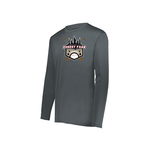 [222823.059.S-LOGO3] Youth LS Smooth Sport Shirt (Youth S, Gray, Logo 3)
