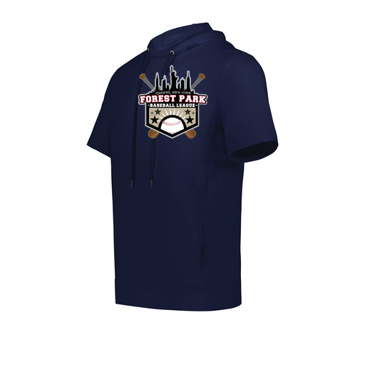 [222605.065.S-LOGO3] YOUTH VENTURA SOFT KNIT SHORT SLEEVE HOODIE (Youth S, Navy, Logo 3)