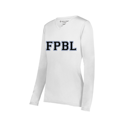[222824.005.S-LOGO2] Ladies LS Smooth Sport Shirt (Female Adult S, White, Logo 2)