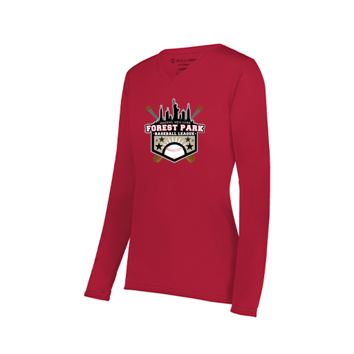 [222824.083.S-LOGO3] Ladies LS Smooth Sport Shirt (Female Adult S, Red, Logo 3)